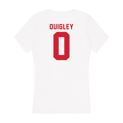 NC State - NCAA Women's Basketball : Devyn Quigley - Women's V-Neck T-Shirt-1