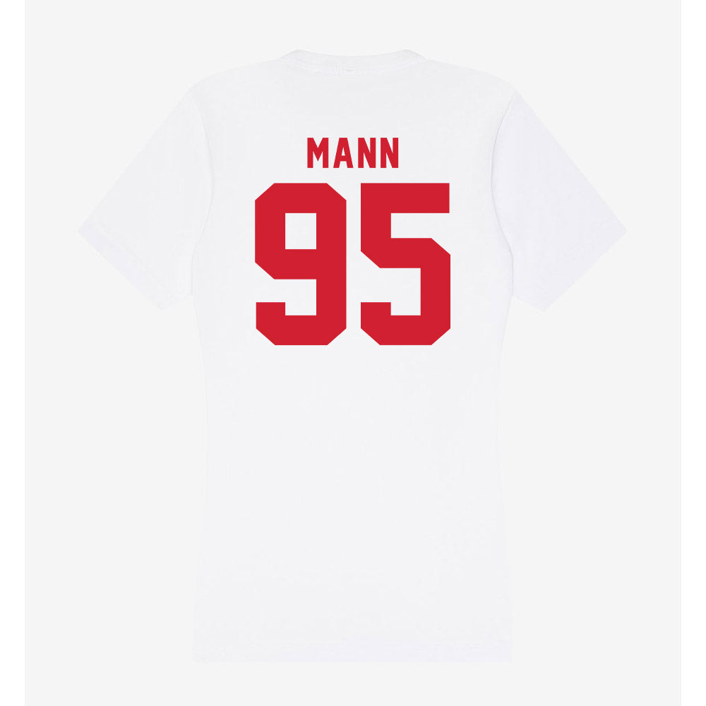 NC State - NCAA Football : Jacob Mann - Women's V-Neck T-Shirt-1