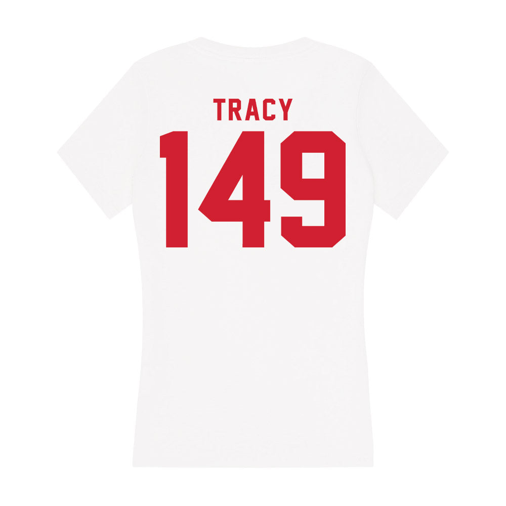 NC State - NCAA Wrestling : Tyler Tracy - Women's V-Neck T-Shirt-1