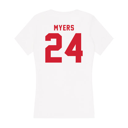 NC State - NCAA Football : Zack Myers - Women's V-Neck T-Shirt-1