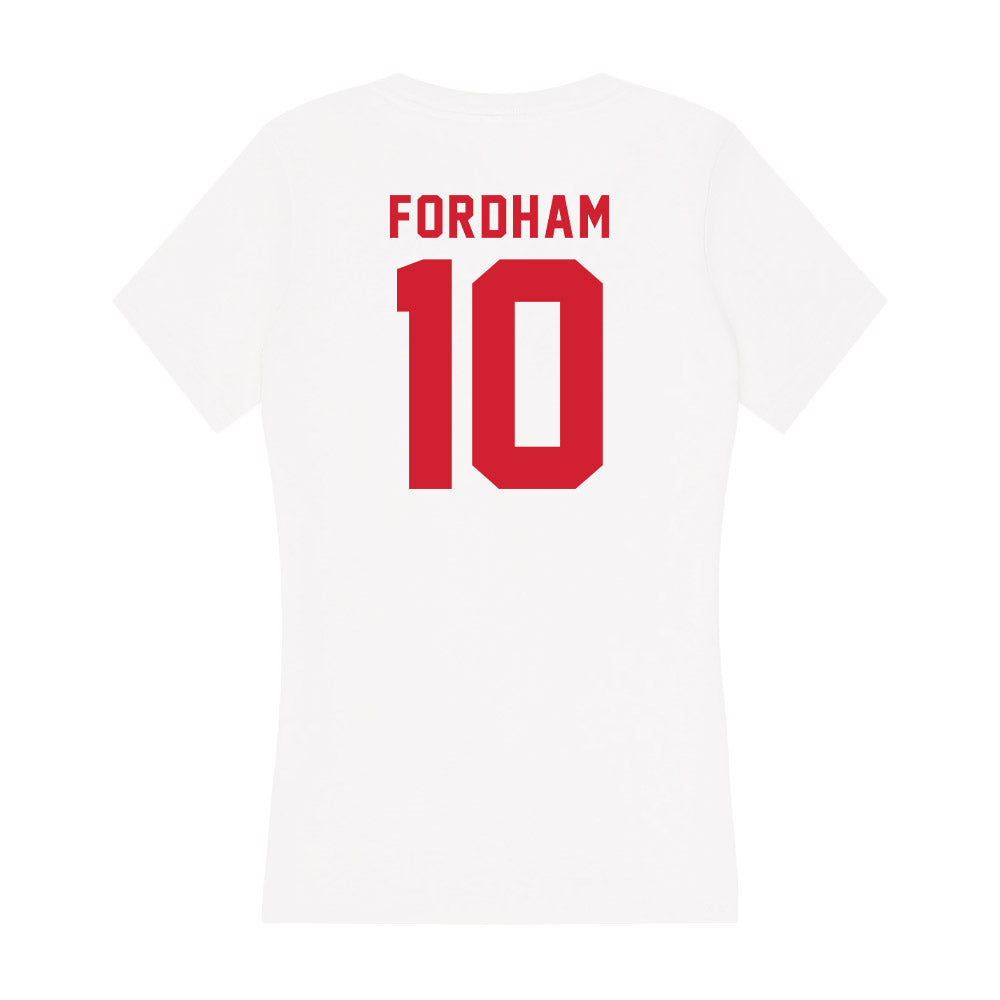NC State - NCAA Football : Caden Fordham - Women's V-Neck T-Shirt-1