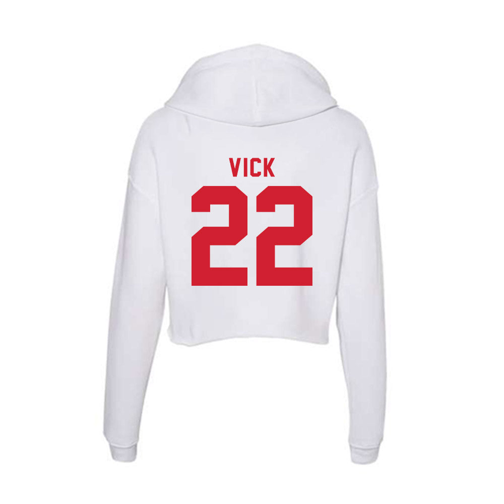NC State - NCAA Football : Jackson Vick - Women's Crop Fleece Hoodie-1