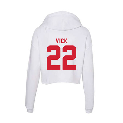 NC State - NCAA Football : Jackson Vick - Women's Crop Fleece Hoodie-1