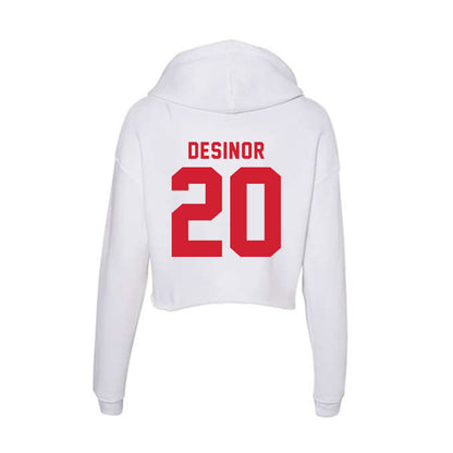 NC State - NCAA Football : Deandre Desinor - Women's Crop Fleece Hoodie-1