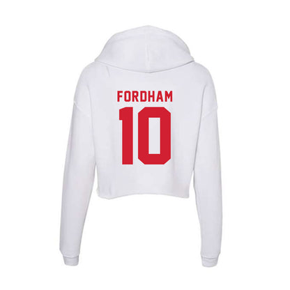 NC State - NCAA Football : Caden Fordham - Women's Crop Fleece Hoodie-1