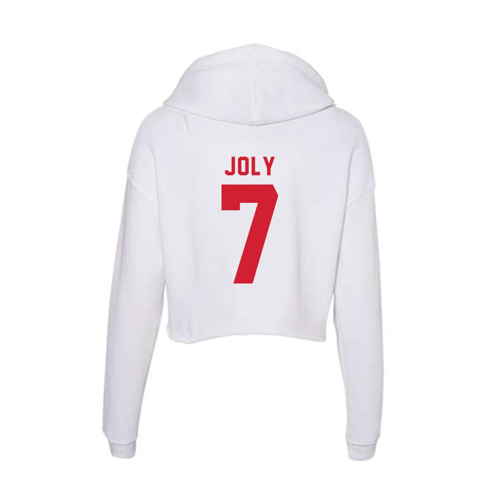 NC State - NCAA Football : Justin Joly - Women's Crop Fleece Hoodie-1