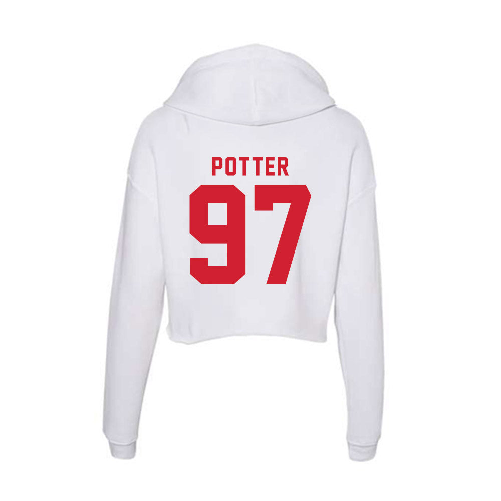 NC State - NCAA Football : Noah Potter - Women's Crop Fleece Hoodie-1