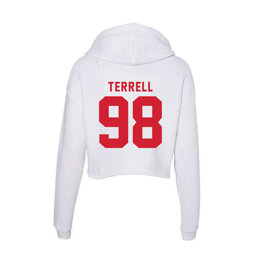 NC State - NCAA Football : Justin Terrell - Women's Crop Fleece Hoodie-1