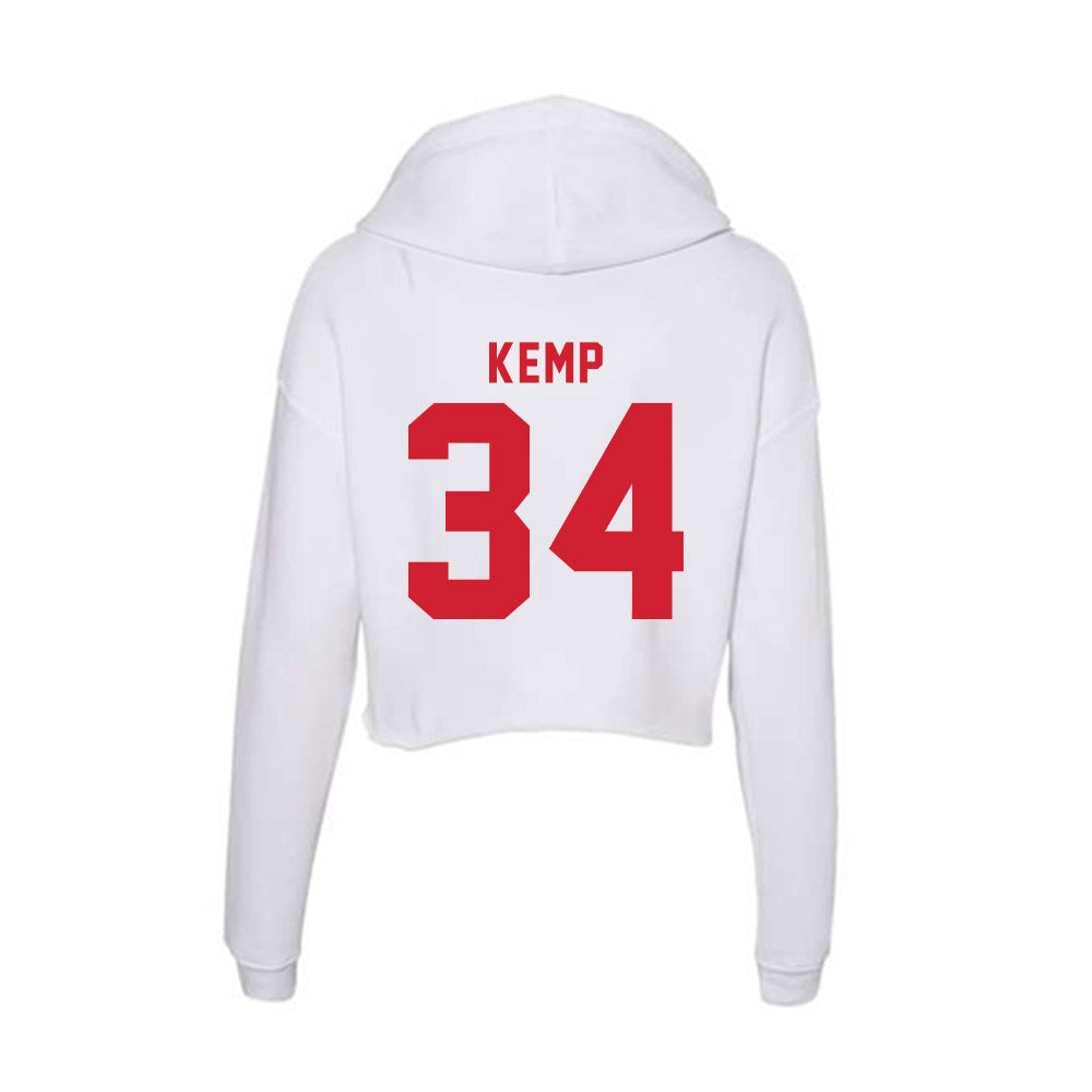 NC State - NCAA Football : Gerritt Kemp - Women's Crop Fleece Hoodie-1