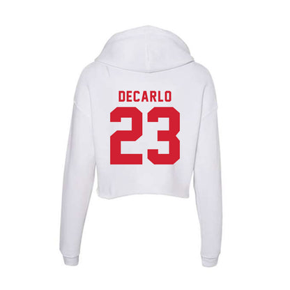 NC State - NCAA Baseball : Vincent DeCarlo - Women's Crop Fleece Hoodie-1