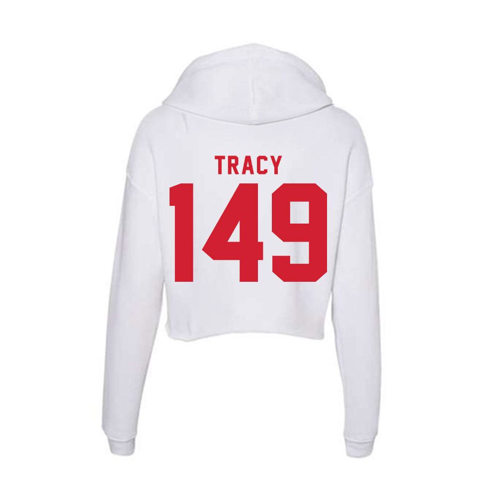 NC State - NCAA Wrestling : Tyler Tracy - Women's Crop Fleece Hoodie-1