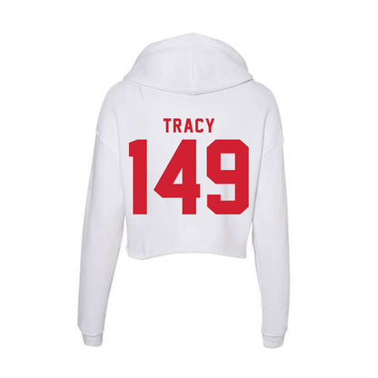 NC State - NCAA Wrestling : Tyler Tracy - Women's Crop Fleece Hoodie-1