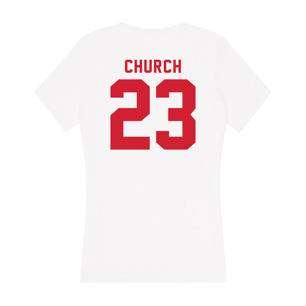 NC State - NCAA Softball : Hannah Church - Women's V-Neck T-Shirt-1