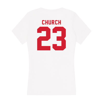 NC State - NCAA Softball : Hannah Church - Women's V-Neck T-Shirt-1