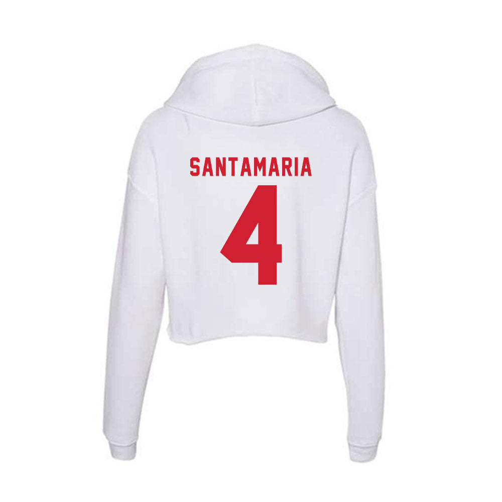 NC State - NCAA Men's Soccer : Carlos Santamaria - Women's Crop Fleece Hoodie-1