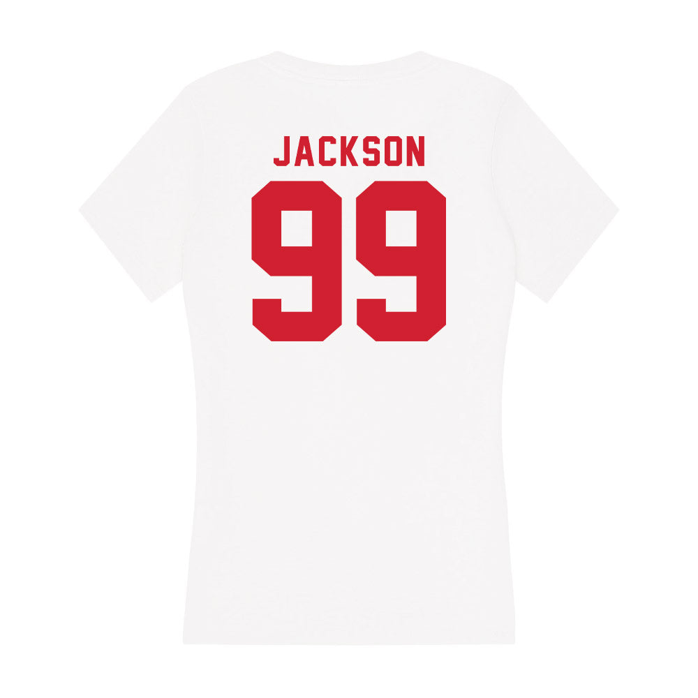 NC State - NCAA Football : Davin Jackson - Women's V-Neck T-Shirt-1