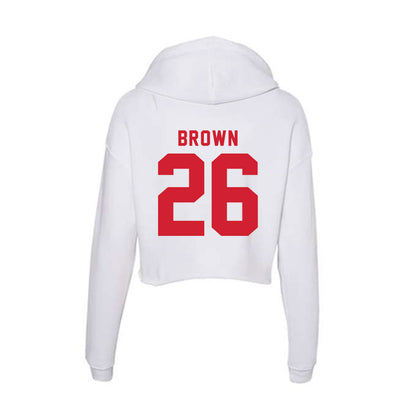 NC State - NCAA Football : Asaad Brown - Women's Crop Fleece Hoodie-1
