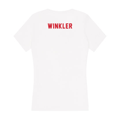 NC State - NCAA Men's Swimming & Diving : Kaii Winkler - Women's V-Neck T-Shirt-1
