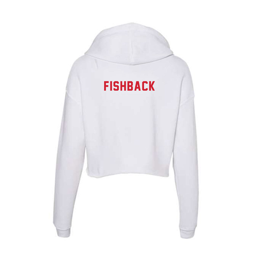 NC State - NCAA Wrestling : Dylan Fishback - Women's Crop Fleece Hoodie-1