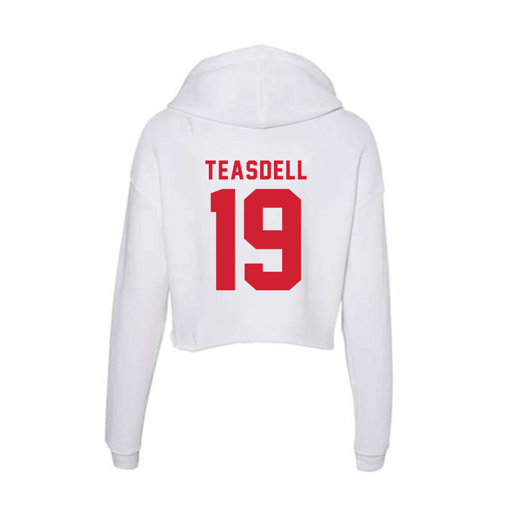 NC State - NCAA Football : Tristan Teasdell - Women's Crop Fleece Hoodie-1