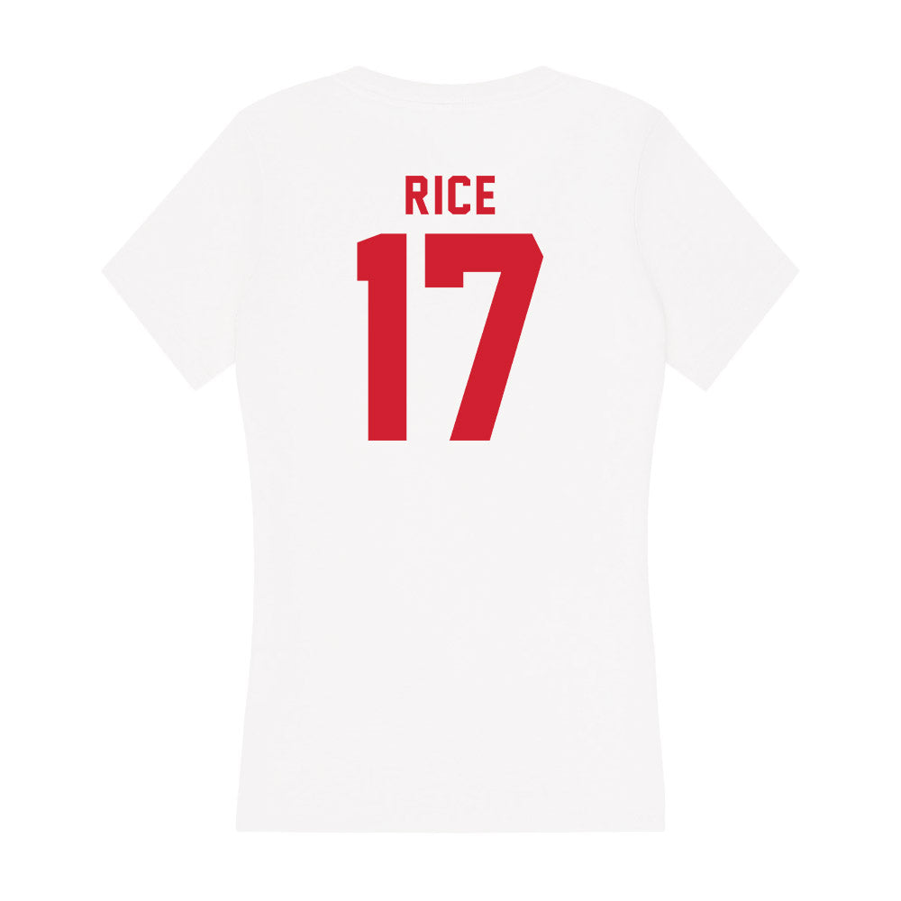 NC State - NCAA Women's Volleyball : Amanda Rice - Women's V-Neck T-Shirt-1