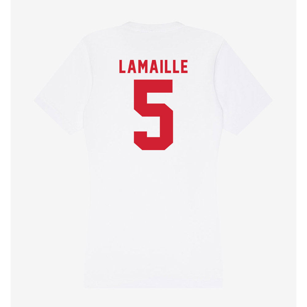 NC State - NCAA Men's Soccer : Thomas Lamaille - Women's V-Neck T-Shirt-1