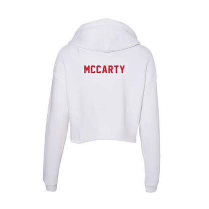 NC State - NCAA Men's Swimming & Diving : Quintin McCarty - Women's Crop Fleece Hoodie-1