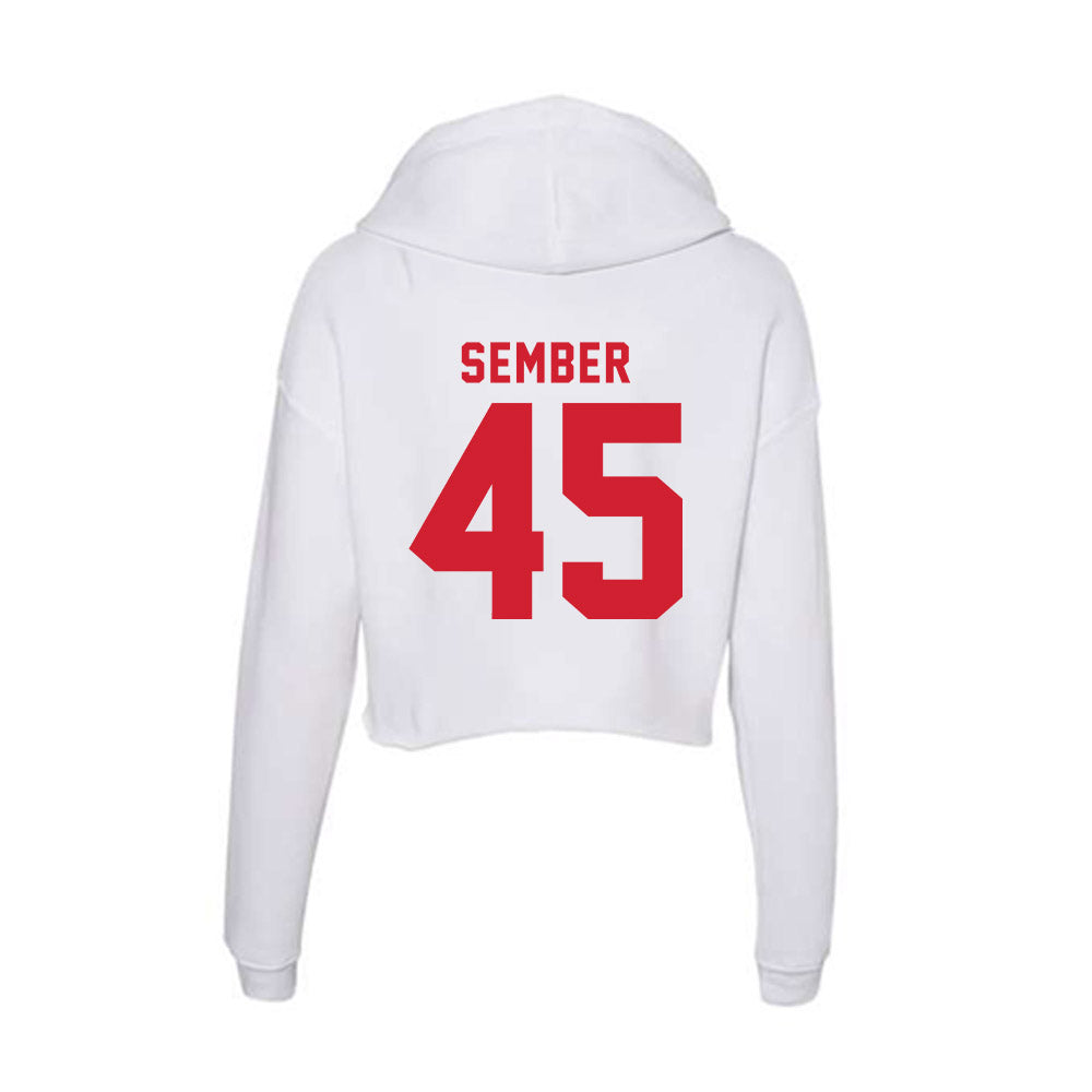 NC State - NCAA Football : Robert Sember - Women's Crop Fleece Hoodie-1