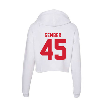 NC State - NCAA Football : Robert Sember - Women's Crop Fleece Hoodie-1