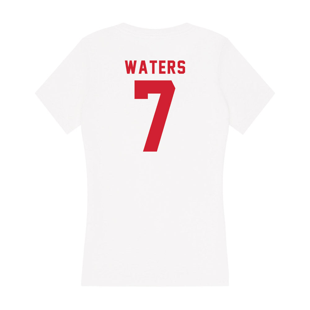 NC State - NCAA Football : Jordan Waters - Women's V-Neck T-Shirt-1