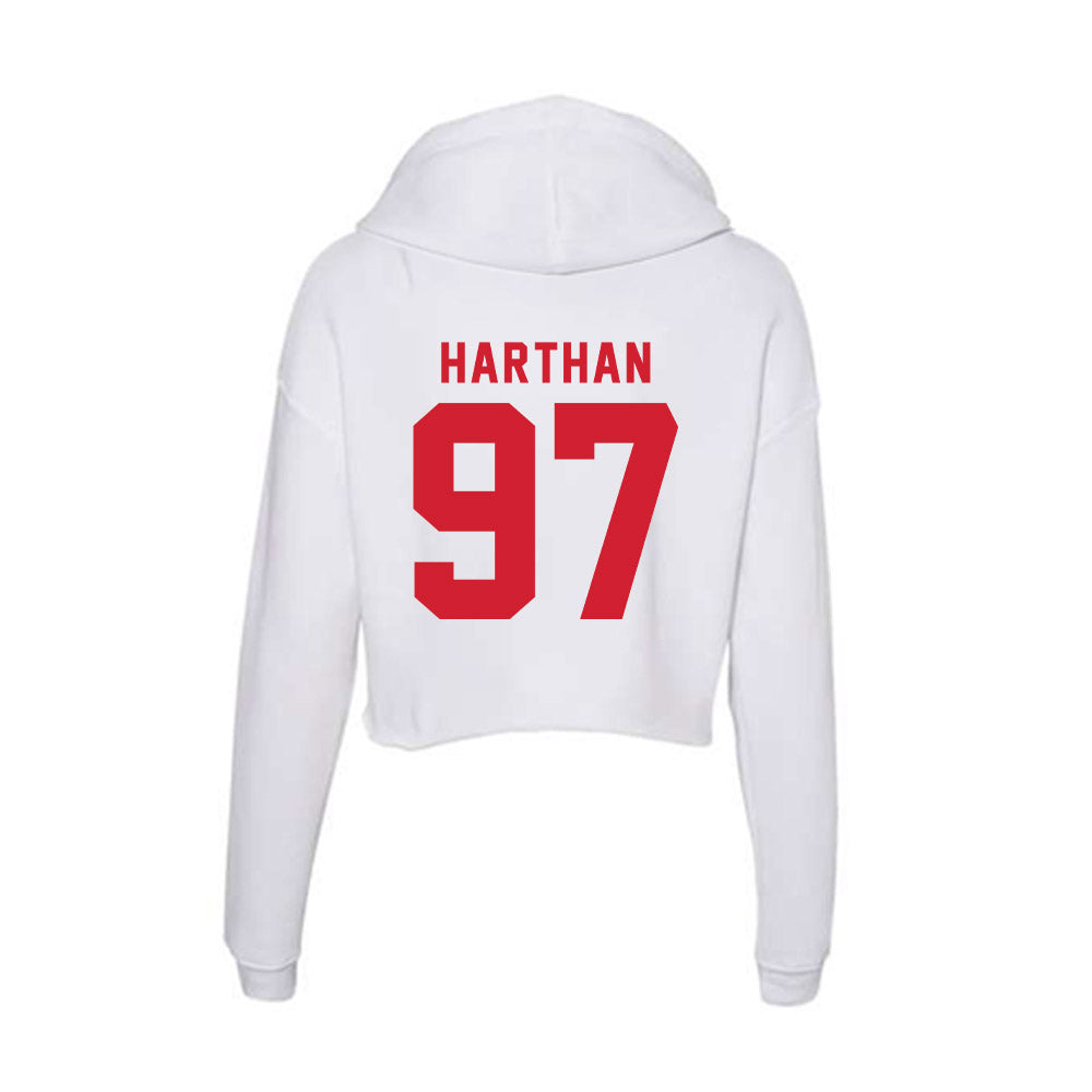 NC State - NCAA Football : Cristian Harthan - Women's Crop Fleece Hoodie-1