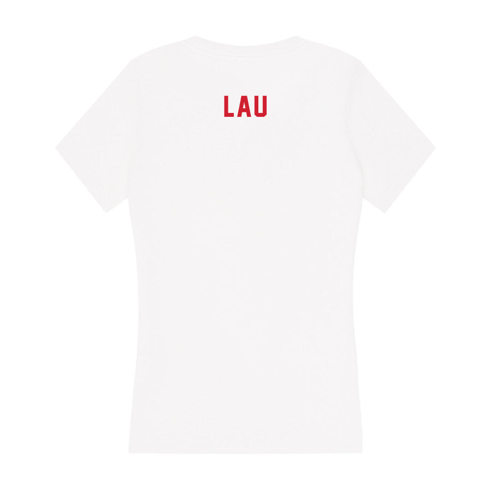 NC State - NCAA Men's Track & Field : Nathan Lau - Women's V-Neck T-Shirt-1