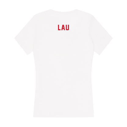 NC State - NCAA Men's Track & Field : Nathan Lau - Women's V-Neck T-Shirt-1