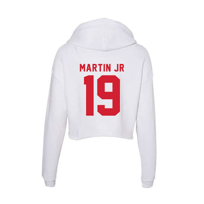 NC State - NCAA Football : KJ Martin Jr - Women's Crop Fleece Hoodie-1