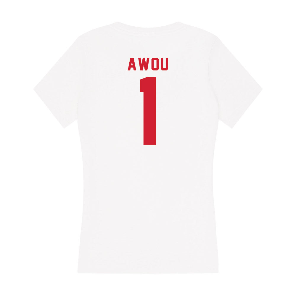 NC State - NCAA Women's Basketball : Lorena Awou - Women's V-Neck T-Shirt-1