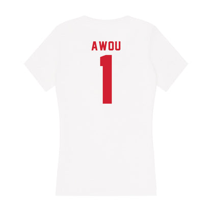 NC State - NCAA Women's Basketball : Lorena Awou - Women's V-Neck T-Shirt-1