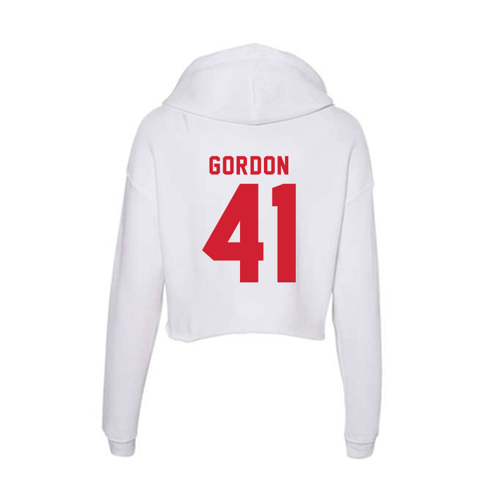 NC State - NCAA Football : Caden Gordon - Women's Crop Fleece Hoodie-1
