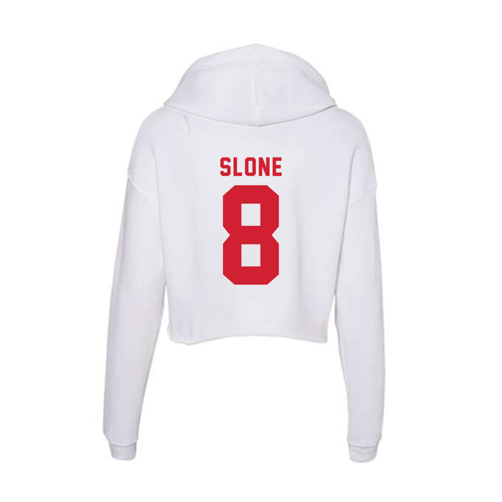 NC State - NCAA Football : Cian Slone - Women's Crop Fleece Hoodie-1