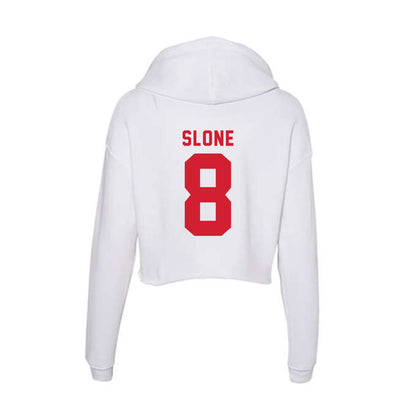 NC State - NCAA Football : Cian Slone - Women's Crop Fleece Hoodie-1