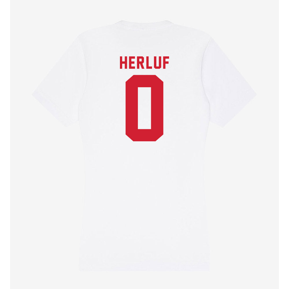 NC State - NCAA Men's Soccer : Christian Herluf - Women's V-Neck T-Shirt-1