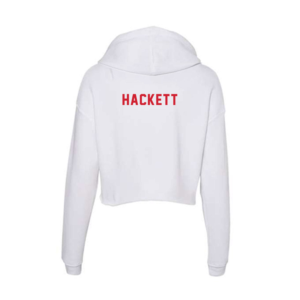 NC State - NCAA Men's Track & Field : Christian Hackett - Women's Crop Fleece Hoodie-1