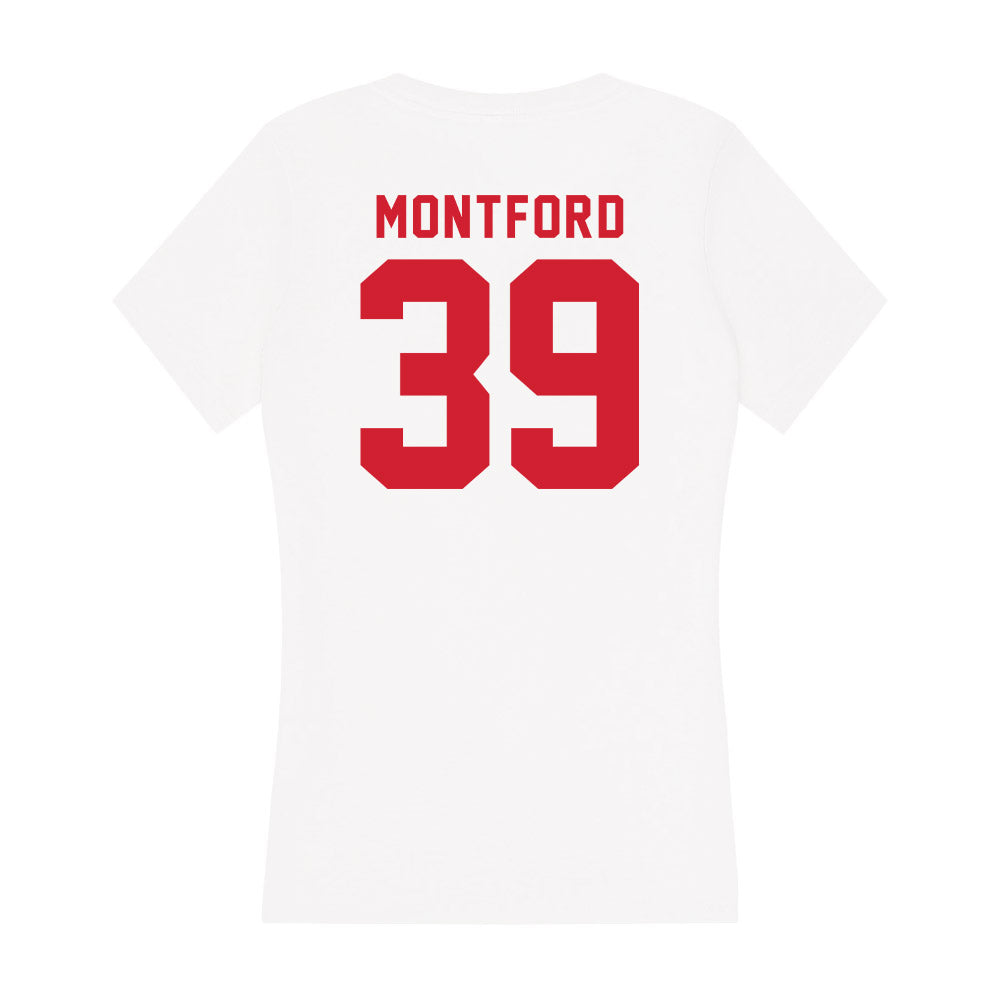 NC State - NCAA Football : Jamarion JJ Montford - Women's V-Neck T-Shirt-1