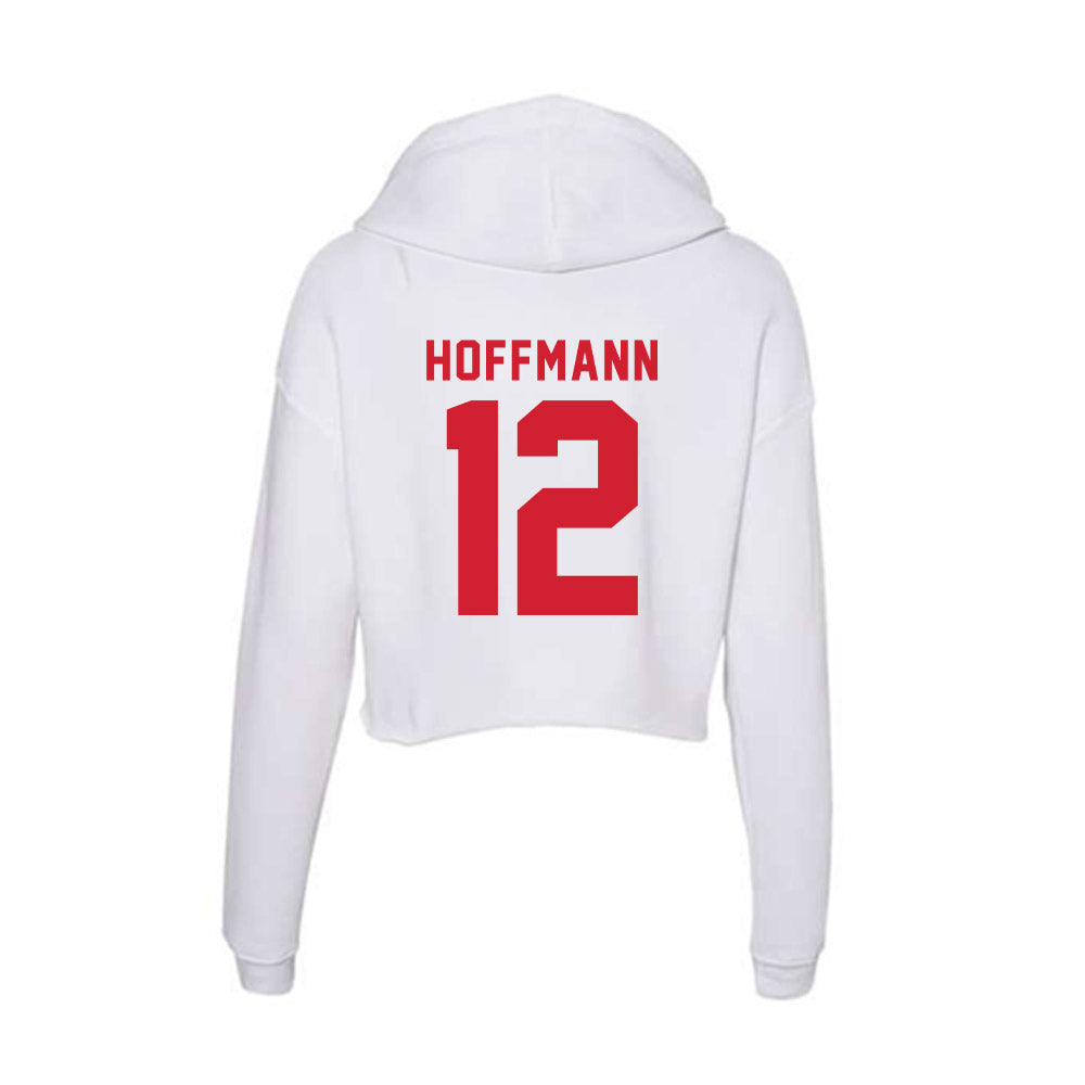 NC State - NCAA Football : teddy hoffmann - Women's Crop Fleece Hoodie-1