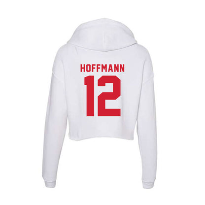 NC State - NCAA Football : teddy hoffmann - Women's Crop Fleece Hoodie-1