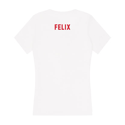 NC State - NCAA Wrestling : Luca Felix - Women's V-Neck T-Shirt-1