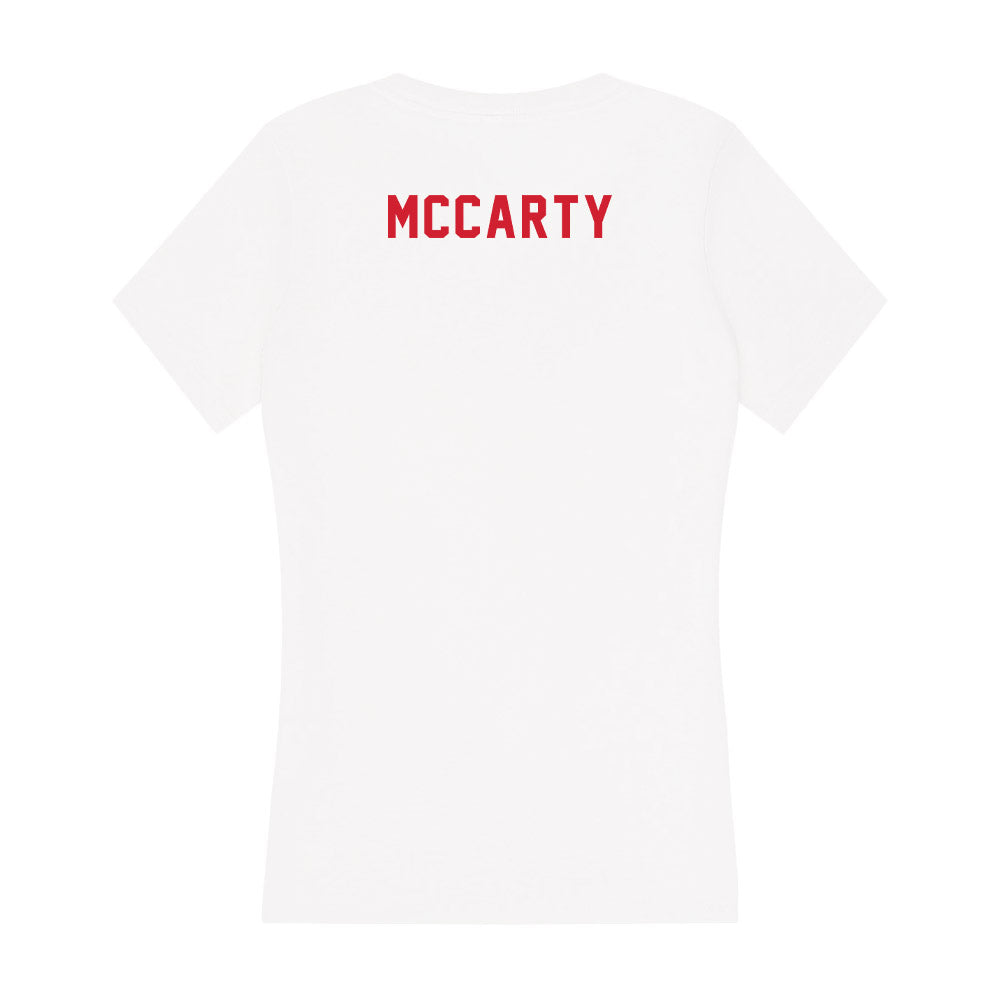NC State - NCAA Men's Swimming & Diving : Quintin McCarty - Women's V-Neck T-Shirt-1