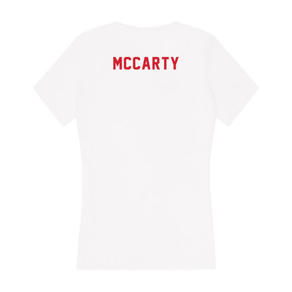 NC State - NCAA Men's Swimming & Diving : Quintin McCarty - Women's V-Neck T-Shirt-1