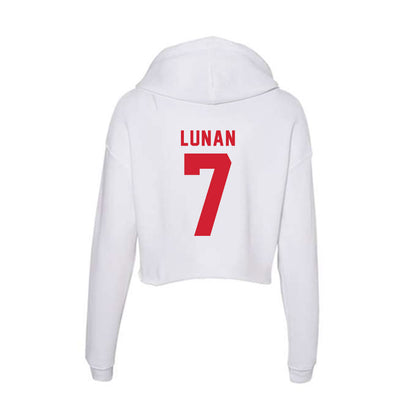 NC State - NCAA Women's Basketball : Kyshe Lunan - Women's Crop Fleece Hoodie-1