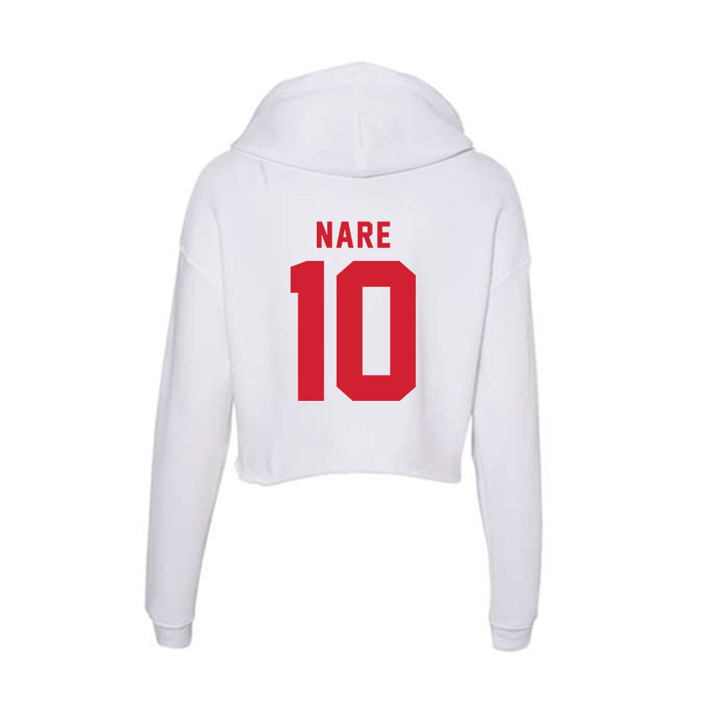 NC State - NCAA Men's Soccer : Junior Nare - Women's Crop Fleece Hoodie-1