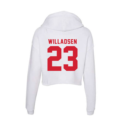 NC State - NCAA Baseball : Matt Willadsen - Women's Crop Fleece Hoodie-1